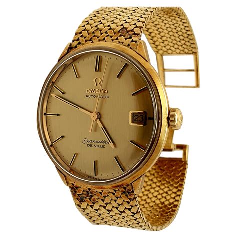 gold omega seamaster watch|gold omega seamaster watch vintage.